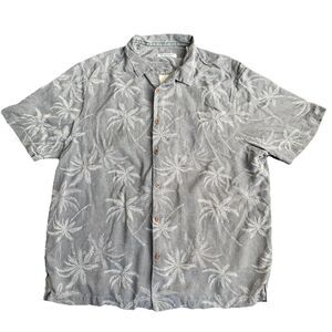 Tommy Bahama Palms In Parades Camp Shirt Gray  Button Up Men’s IXL/ITG